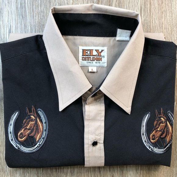 Vintage Ely Cattleman Smile Pocket Embroidered Western Shirt sz L - Picture 11 of 13